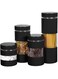 Home Smart 4PC Glass Jar With Airtight Lid   Food Storage Canister Set Kitchen Organizer For Spices Of 4 Pcs Sealed Container Gift (Black)