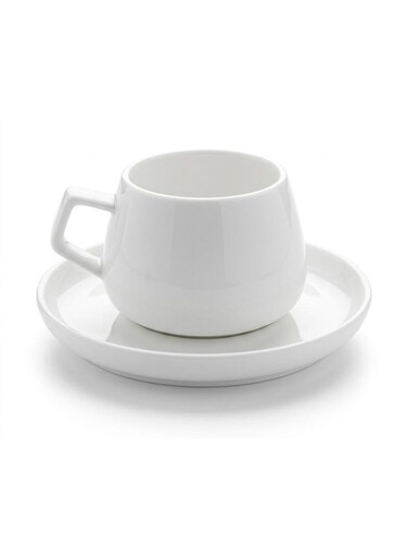 Luhpar 100Ml Ceramic Cup And Saucer Set White