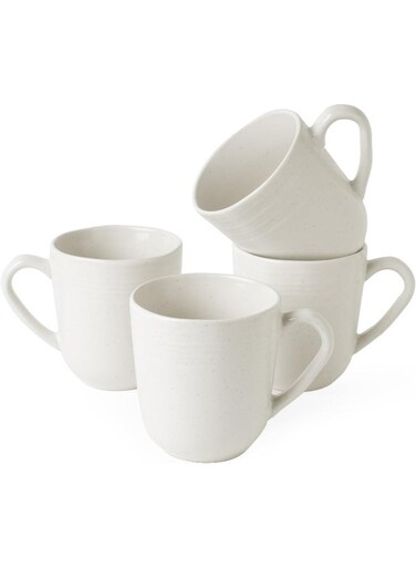 Twilight 4 Piece Set Ceramic Coffee Mugs, 14oz, Set for Tea, Coffee, Milk, Microwave &amp; Dishwasher Safe, White
