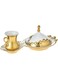 Opalina Cup &amp; Tray, White/Gold, OP-PW55