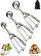 Cream Scoop, 3Pcs Cookie Scoop Set, Stainless Steel Cookie Dough Scoop, Cookie Scoops for Baking Set of 3, Ice Cream Scooper with Trigger Release, Cookie Scooper for Baking, Cupcake Scoop