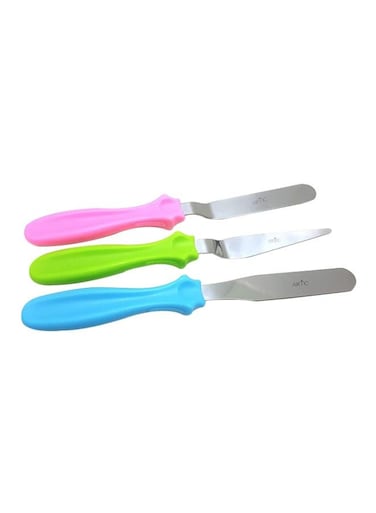 3-Piece Stainless Steel Cake Spatula Set Multicolour 28x12x1cm