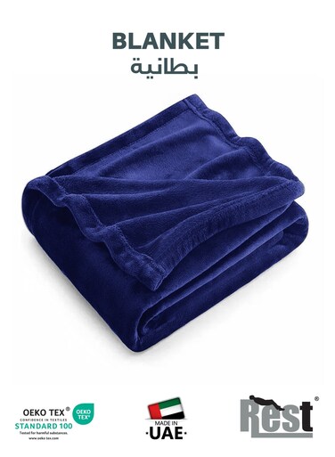 Micro Fleece Hotel Luxury Flannel Blanket Navy Blue 220x240cm 260 GSM Lightweight Plush Cozy Bed Blanket Soft Comfy Throw Blankets Winter essentials