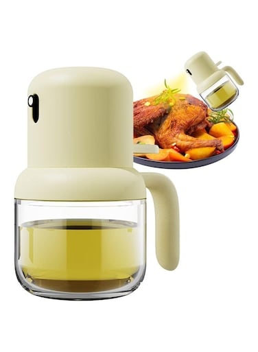 Dispenser for Kitchen, 180ml Glass Olive Oil Sprayer for Cooking, Cooking Oil Sprayer, Canola Oil Spray Bottle, Oil Kitchen Spray Bottle for Cooking, Air Fryer, Salad, BBQ, Yellow