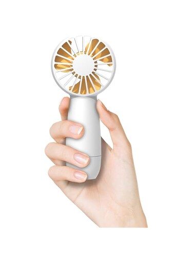 INFOSUN Mini Fan, Portable Handheld Fan 4800mAh Battery Operated fan, Personal Powerful Cooling Fan, 3 Speeds Small Fashion Fans (White)