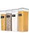 Vtopmart Airtight Food Storage Containers With Lids, 4 PCS 2.8L Pasta Containers for Pantry Organization and Storage, BPA Free Kitchen Storage Containers for Spaghetti, Flour, Sugar and Noodles, Black
