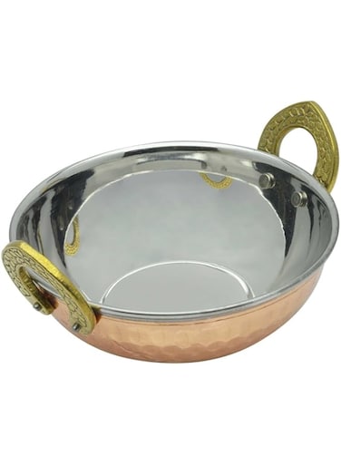 RAJ COPPER KADAI SERVING BOWL, 14 CM , COPPER, TCK001, Curry Bowl , Salad Bowl , Side Bowl , Dessert Bowl