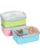 Shopwithgreen Set of 3 Salad Food Storage Container To Go, 47-oz Bento Box with Removable Tray &amp; Dressing Pots, for Lunch, Snacks, School &amp; Travel - Food Prep Storage Containers with Lids