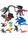 Azonee 10 Pack Dragon Toy Figures, 5 Inch and 3 Inch Solid Plastic Dragon Figurines, Mini Dragon Toys in Assorted Colors and Styles, Kids Mythical Dragon Toys for Cake Toppers Party Favors (Dragon)