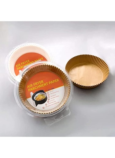 QuantumG - Air fryer oil paper parchment paper blister pack 100pc 6.5&rdquo; easy storage Non Stick baking, roasting, microwave, steamer. disposable paper liner fit all air fryer