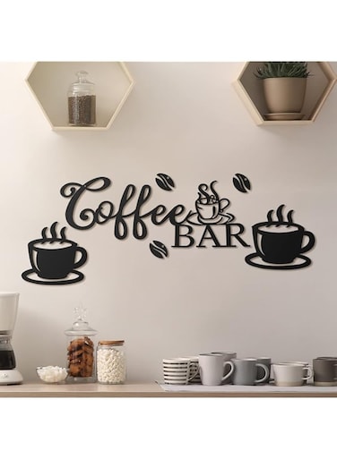 Ferraycle Coffee Bar Rustic Metal Sign Rustic Coffee Bar Hanging Wall Decor Coffee Signs for Coffee Bar Metal Coffee Wall Art for Coffee Bar Home Office Kitchen (Coffee Bar, Bean and Cup Style)
