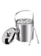 Stainless Steel Ice Bucket With Tong Silver 1Liters