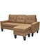 Sulsha Home Axel Fabric Corner Sofa I Modern Design L-Shape Sofas I Comfortable Living Room Seating Furniture For Home L 189 X W 130 X H 84 Cm - Brown