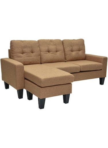 Sulsha Home Axel Fabric Corner Sofa I Modern Design L-Shape Sofas I Comfortable Living Room Seating Furniture For Home L 189 X W 130 X H 84 Cm - Brown