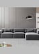 L Shape Luxury Sofa Set  Corner Sofa  Modern Design Furniture Sectional Couch Living Room Sofas (Grey)