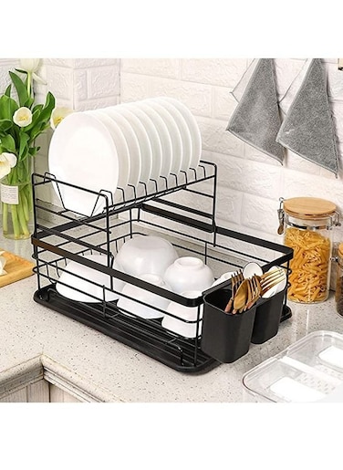 Double Layer Dish Drying Drainer Rack