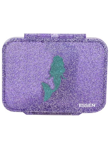 Essen Tritan Bento Lunch Box for Kids Girls - Purple Glitter Mermaid
