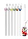 Pcs Cute Reusable Glass Straws with Design,8 mm x 7.9'' Shatter Resistant Butterfly Bow Clear Bent Glass Straw with Cleaning Brush for Drink Party Milkshakes Juice (Mixed Color)