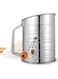 Sifter, 3 Cup Flour Sifter for Baking Fine Mesh Rotary Hand Crank with Loop Agitator for Quick Sifting, Flour Sifter Stainlees Steel, Crank Sifter Flour for Baking Cakes and Spices