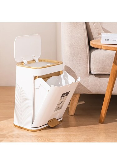 Lid Trash Can, Household Foot-Operated Large-Capacity Ash Bin, 12L Garbage Can For Kitchen And Bedroom