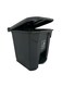 Garbage Trash Can with Centre Pedal, High Density Polyethylene (HDPE) Heavy-Duty Plastic Bins (BLACK, 30 Liters)