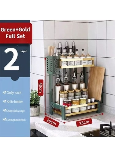 Multi-Functional 2-Tier Kitchen Storage Rack/Organizer for Multiusage, Kitchen Utensils, Spices Accessories Storage Kitchen Organizer