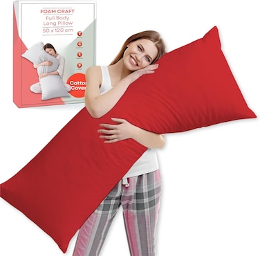 CRAFT&Acirc;&reg; Full Body Long Pillow with Cotton Cover - Red, 50 x 120 cm