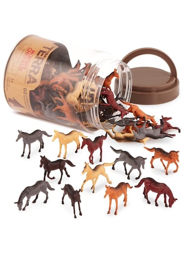 Terra by Battat - Horses - Assorted Miniature Horse Toys &amp; Cake Toppers For Kids 3+ (60 Pc), An6038Z, 2", Multi