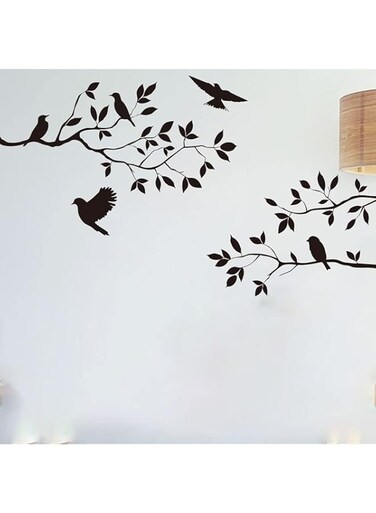 Sulfar Black Flying Birds Branch Wall Stickers Home Living Room Diy Removable