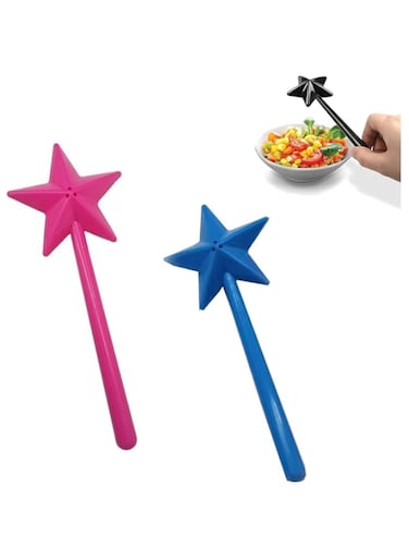 TaboSi Magical Salt &amp; Pepper Shakers, Salt And Pepper Shaker Magic Wands, Star Shaped Magic Wand Salt And Pepper Shakers, Fairy Wand Salt And Pepper Shakers, Pentagram Spices Dispenser (2F)