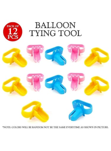 Balloon Tying Tool Pack of 12 Multicolor