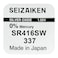 Seizaiken Seiko 337 / SR416SW Silver Oxide 1.55V Batteries - 10 Pieces