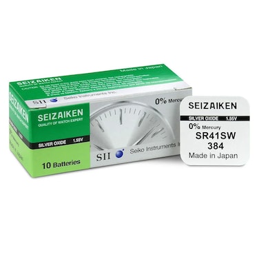 Seizaiken Seiko 384 / SR41SW Silver Oxide 1.55V Batteries - 10 Pieces
