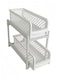 Double Tier Kitchen Cabinet Organizer,Pull Out Bathroom Storage Rack,Easy Access Under Sink for Efficient Countertop Storage Tabletop Shelf