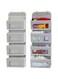 4 Pockets Over Door Storage Organiser, Fabric Foldable Hanging Organizer Bin Door Hanger Storage with Clear Window for Pantry Baby Nursery Bathroom (Grey)