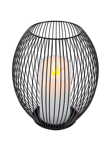 OLEEK Medium Outdoor Candle Holders Decor - Black Wire Candle Holder for Table Centerpiece - Outdoor Candle Lantern - Candle cage - Metal Candle Holder for Pillar Candles - Decorative Candle Holder