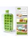 Portable ice cube tray, ice mold for ice cream and ice cubes for coffee fruit drink Suitable for outdoor sports, gym bottle cups, BPA free food grade, zero contact ice cubes, removable and easy to clean, one key press 18 ice cubes with 800ml straw silicone