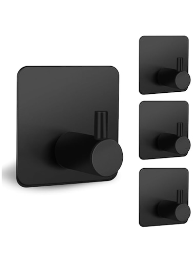 Dawnrole 4 Pcs Adhesive Hooks Wall Towel Hooks No Drill Suitable for Bathroom, Bedroom, Kitchen, Can Be Used To Hang Clothes, Bath Towels