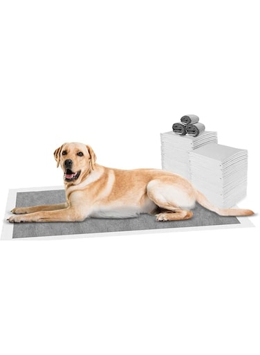 Mumoo Bear Carbon Large Puppy Training Pads Pack of 25, Super Absorbent Dog Pads, Odour Control Dog Pee Pad, Leak-Proof Disposable Fast Drying Pet Pads for Toilet, Training - 90 x 60cm (XL)