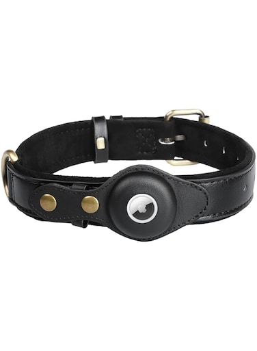 ANYPER Dog Collar with Safety Tracking for Airtag, Illuminating Collar with Air Tag Slot for Dog (Black, S)