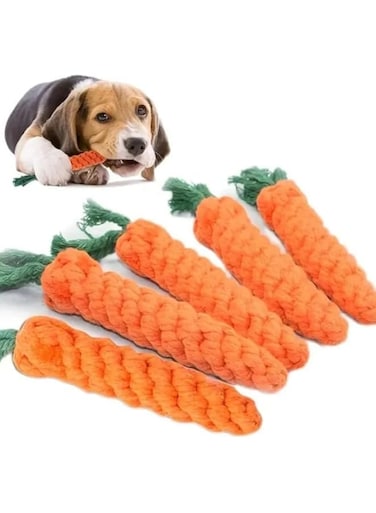Dog Chew Toys, Carrot Rope Toys, Cat Chew Toys, Safe Durable Braided Rabbit Carrot Toy, Healthy Gift, Chew Rope Toys, Dog Teeth Cleaning, Grinding Teeth and Interactive Play (1 PC)