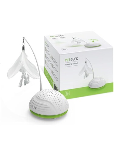 Petgeek Running Smart Cat Toy, Green/White