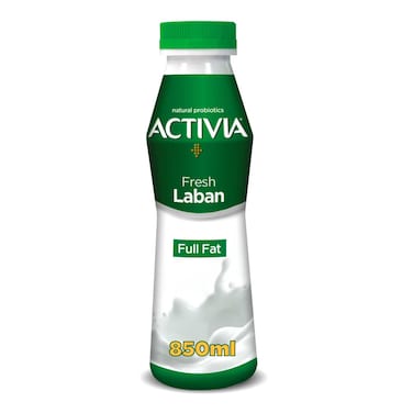 Activia Plain Dairy Full Fat Laban, Yogurt with billions of Probiotics, 850ml