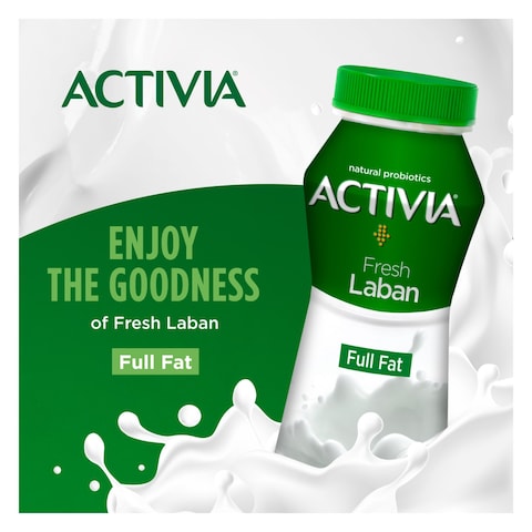 Activia Plain Dairy Full Fat Laban, Yogurt with billions of Probiotics, 180ml