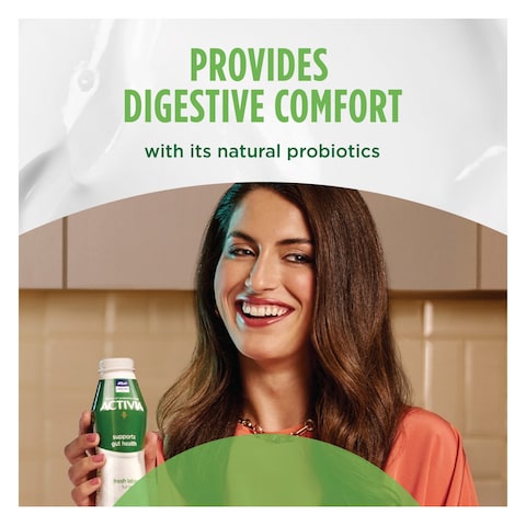 Activia Plain Dairy Full Fat Laban, Yogurt with billions of Probiotics, 180ml