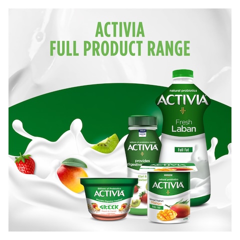 Activia Plain Dairy Full Fat Laban, Yogurt with billions of Probiotics, 180ml