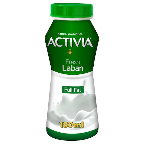 Activia Plain Dairy Full Fat Laban, Yogurt with billions of Probiotics, 180ml