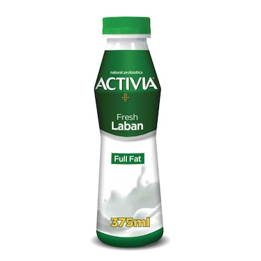 Activia Plain Dairy Full Fat Laban, Yogurt with billions of Probiotics, 375ml