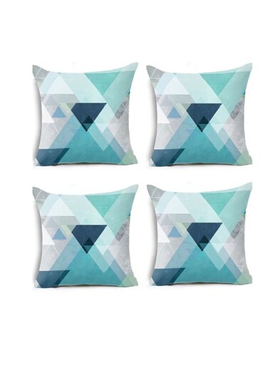 4-Piece Modern Home Geometry Abstraction Pattern Pillowcase Sofa Pillow Cover Throw Pillow Multicolor 45 x 45 Centimeter