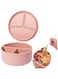 TERRIFI Silicone Bento Lunch Box, 3 Compartment Silicone Lunch Container, Leak-Proof Salad Bento Box, BPA-Free, Dishwasher Safe, Perfect for Work, School, Picnics (Pink)